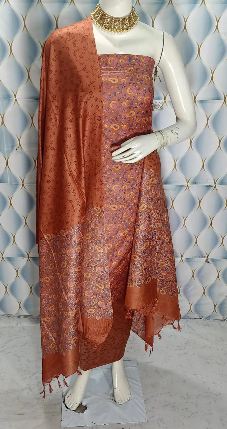 Elegant Katan Silk Full Suit – A Timeless Blend of Luxury and Tradition